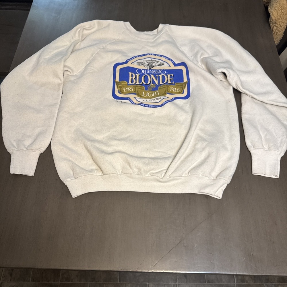 Vintage Oldenberg Brewing‎ Company Beer Crewneck Sweatshirt Size XL Mitchell Ky